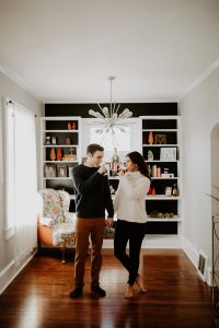 Holiday engagement photo