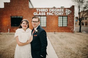 Couple in front of building