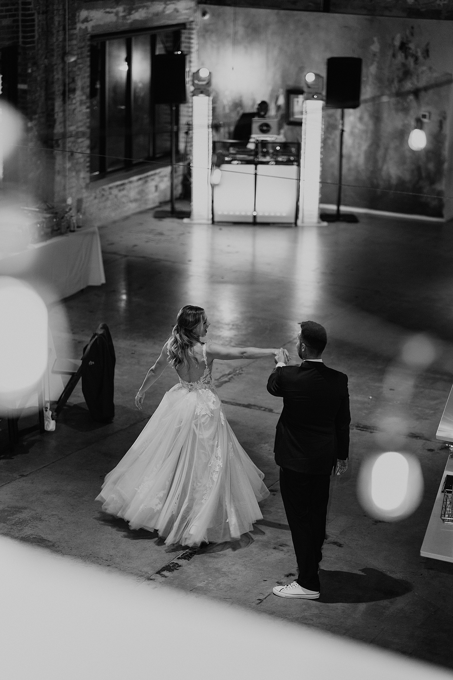 Couple dancing together for first dance at wedding